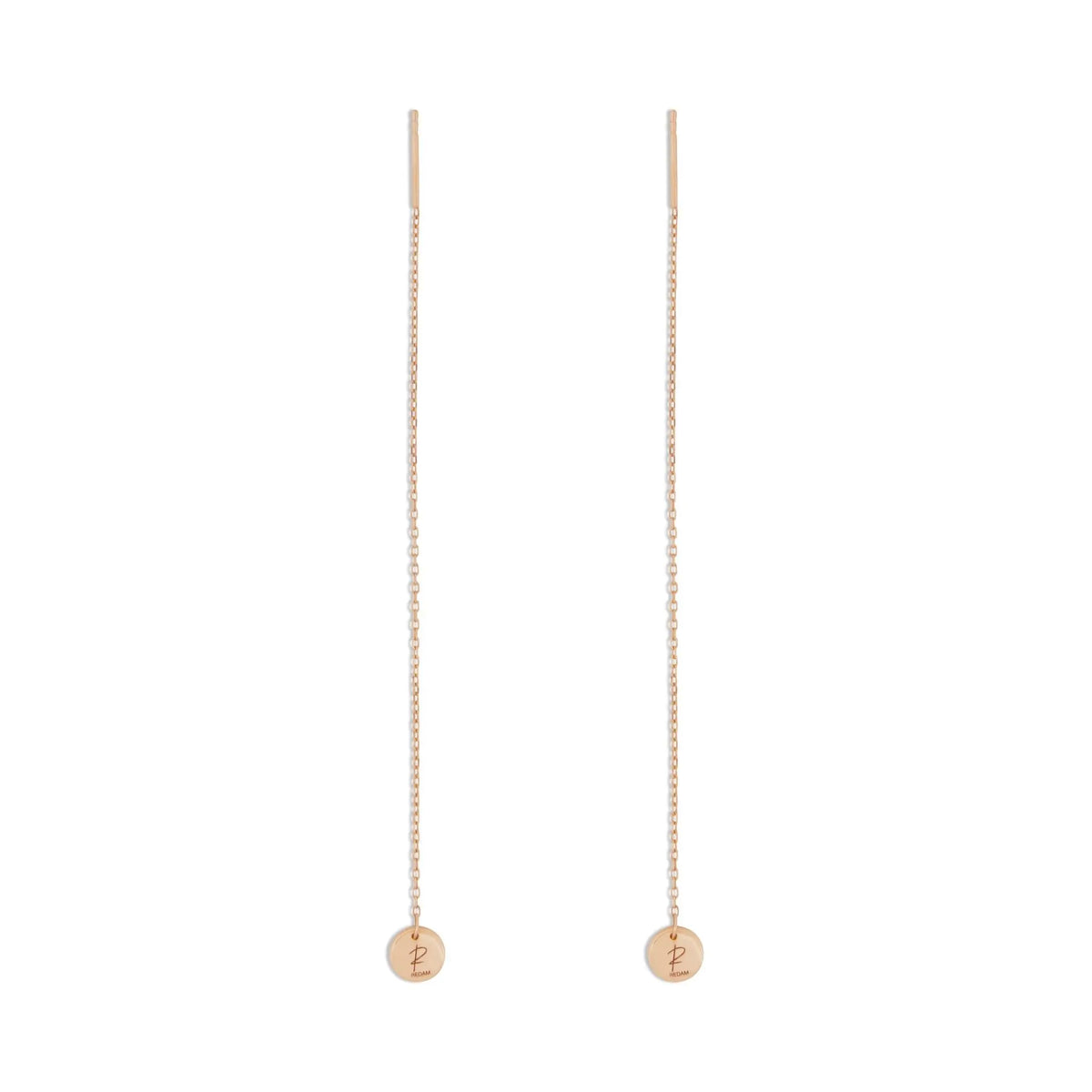 18K Gold Chain Earrings with REDAM Pendant Charms in Earring by REDAM JEWELRY