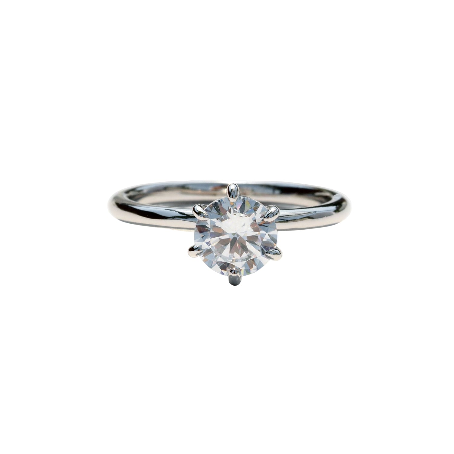 Gold Solitaire Ring with Lab-Grown Diamond