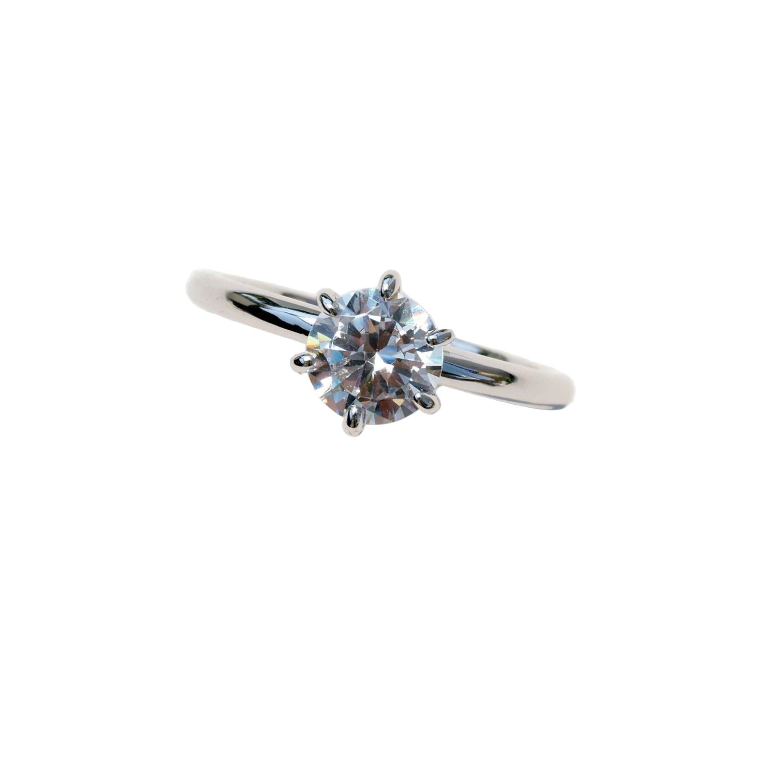 Gold Solitaire Ring with Lab-Grown Diamond