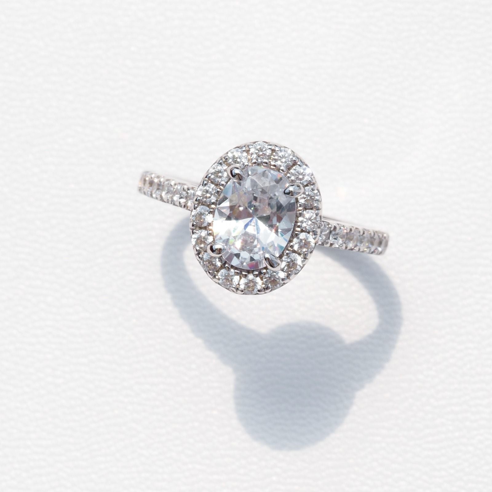 Gold Oval Halo Ring