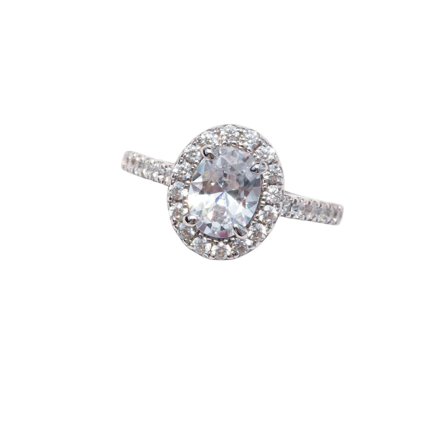 Gold Oval Halo Ring