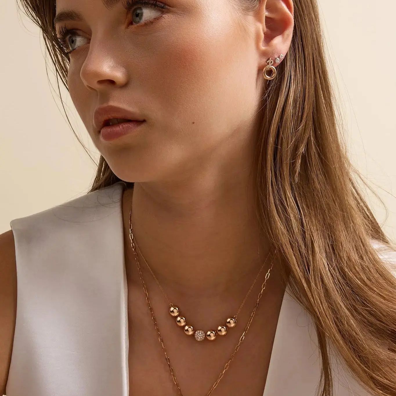 Beaded Necklace in by REDAM JEWELRY