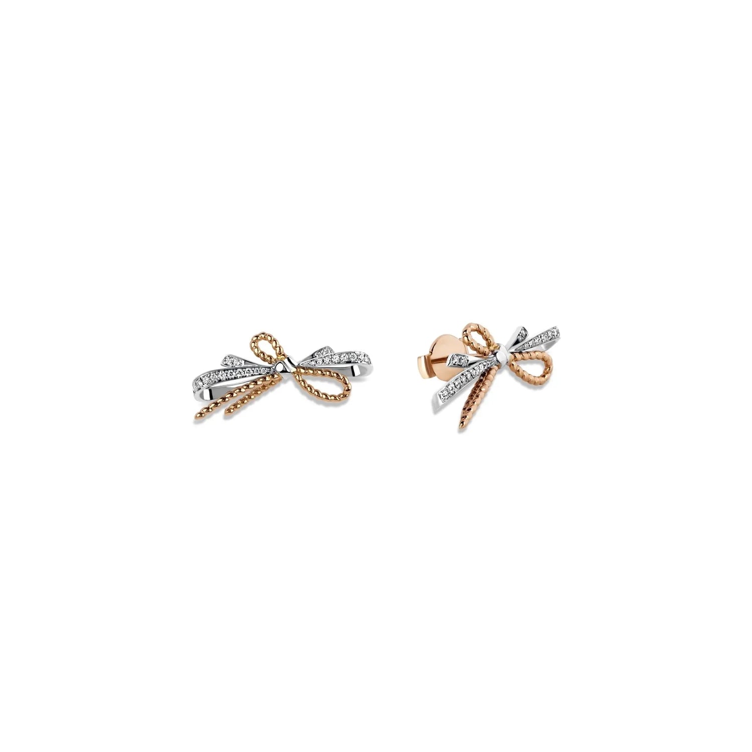 Bow - Shaped Gold and Diamond Earrings in Earring by REDAM JEWELRY