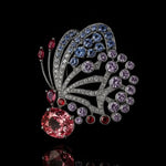 Butterfly Brooch in Multicolor Gemstones in by REDAM JEWELRY