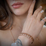 Gold Ring with Blue Gemstones in Ring by REDAM JEWELRY