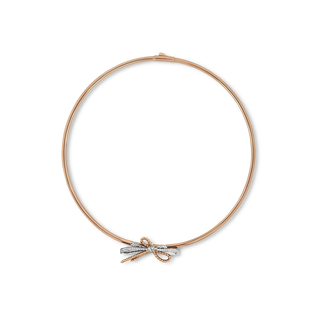 Necklace with Delicate Bow and Diamond Accents in by REDAM JEWELRY