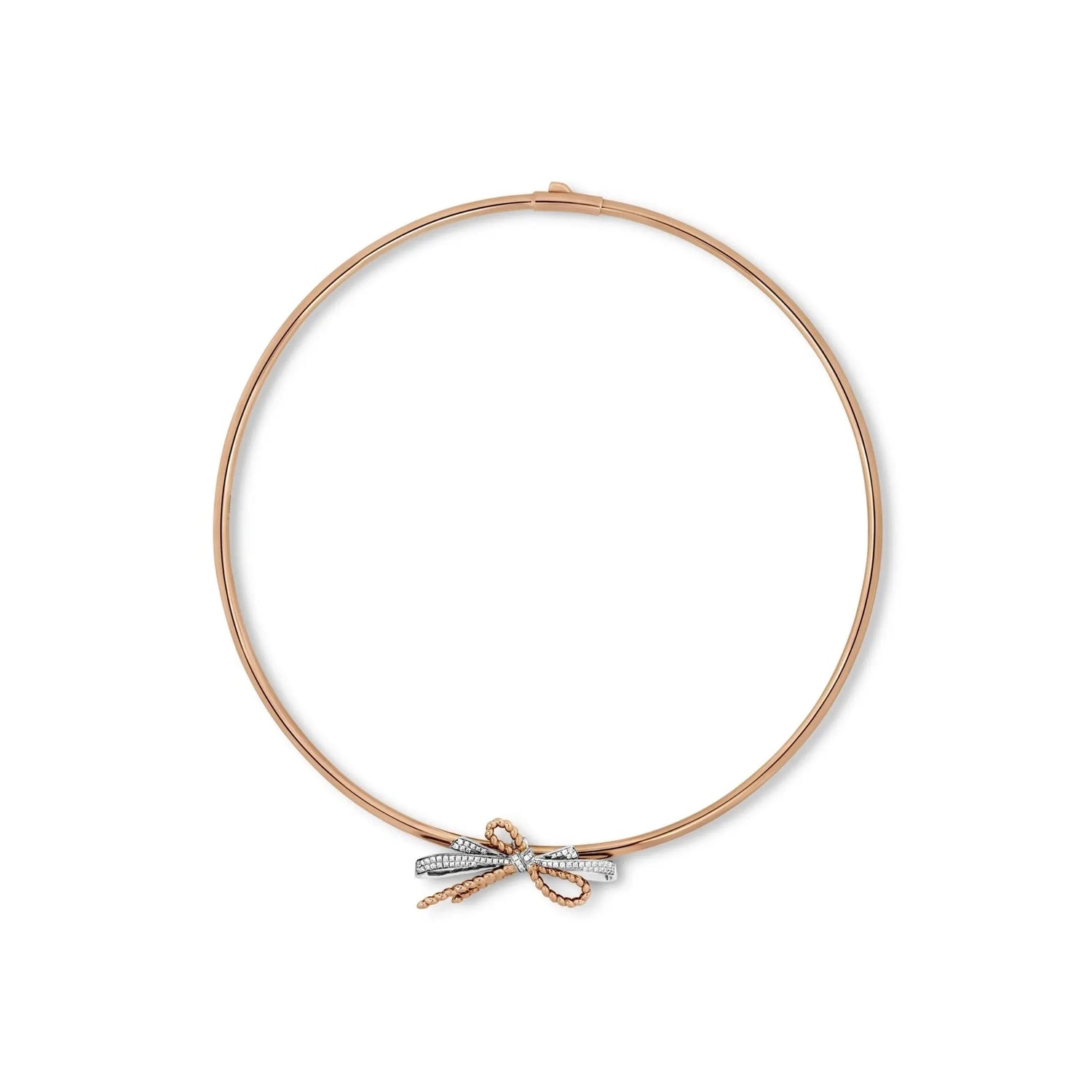 Necklace with Delicate Bow and Diamond Accents in by REDAM JEWELRY