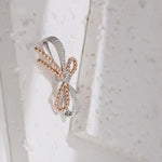 Necklace with Delicate Bow and Diamond Accents in by REDAM JEWELRY