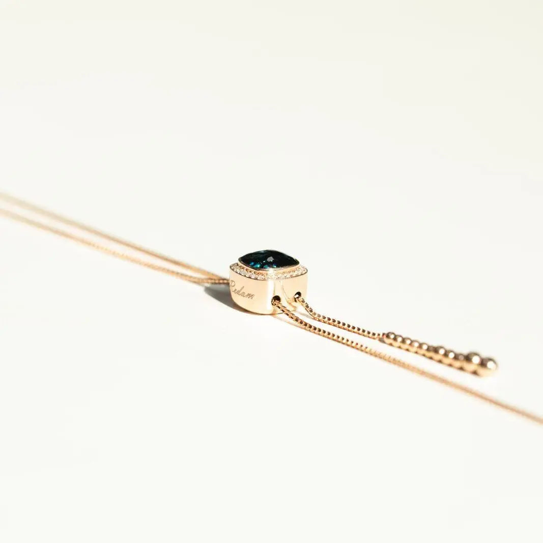 Sautoir Elegant Gold Necklace with Gem Pendant in Necklace by REDAM JEWELRY