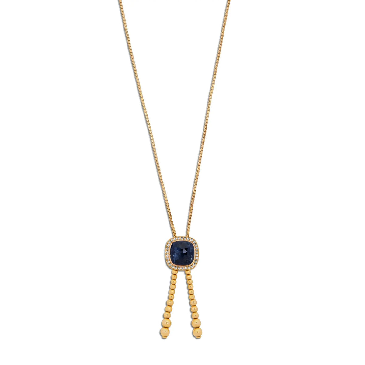 Sautoir Elegant Gold Necklace with Gem Pendant in Necklace by REDAM JEWELRY