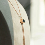 Sautoir Elegant Gold Necklace with Gem Pendant in Necklace by REDAM JEWELRY
