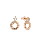 Small Hoop Gold Earrings with Diamonds in by REDAM JEWELRY
